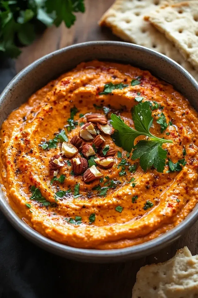Cremiger Rote Paprika Walnuss Dip: Seidenweiche Textur