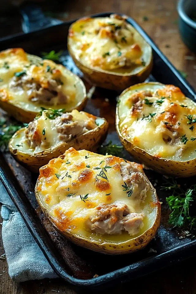 Ofenkartoffeln mit Thunfisch und Käse – Einfaches Rezept