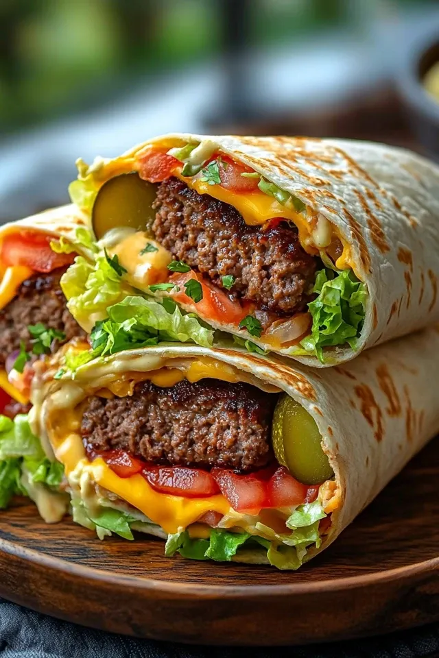 Saftige Cheeseburger-Wraps: Ein Geschmackserlebnis