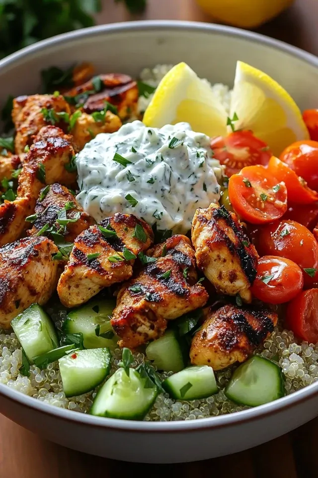 Die beste Griechische Hähnchen Bowl: Saftig & voller Geschmack