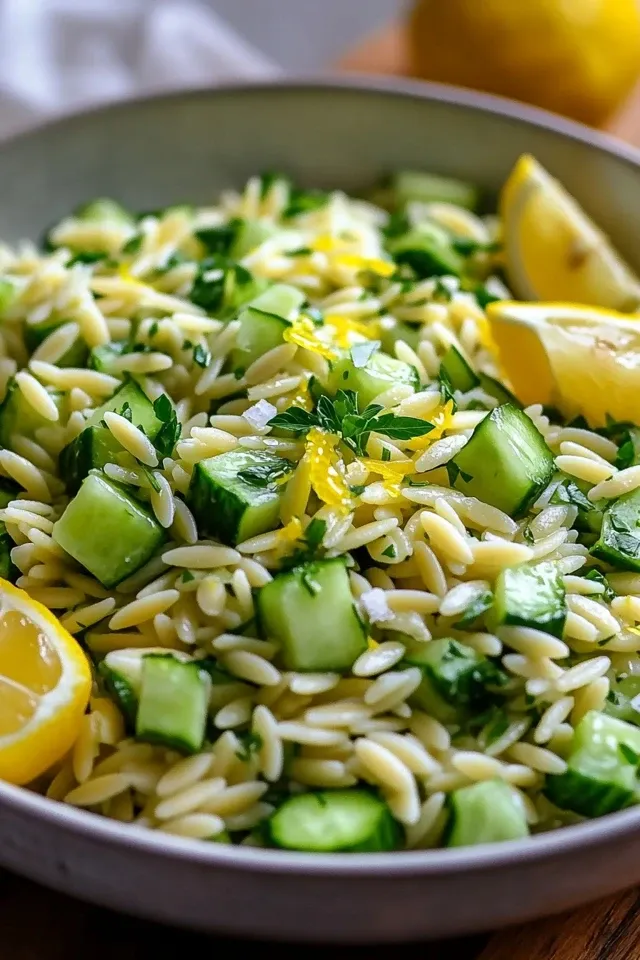 Frischer Gurken-Zitronen-Orzo-Salat – Ein Genuss für alle Sinne