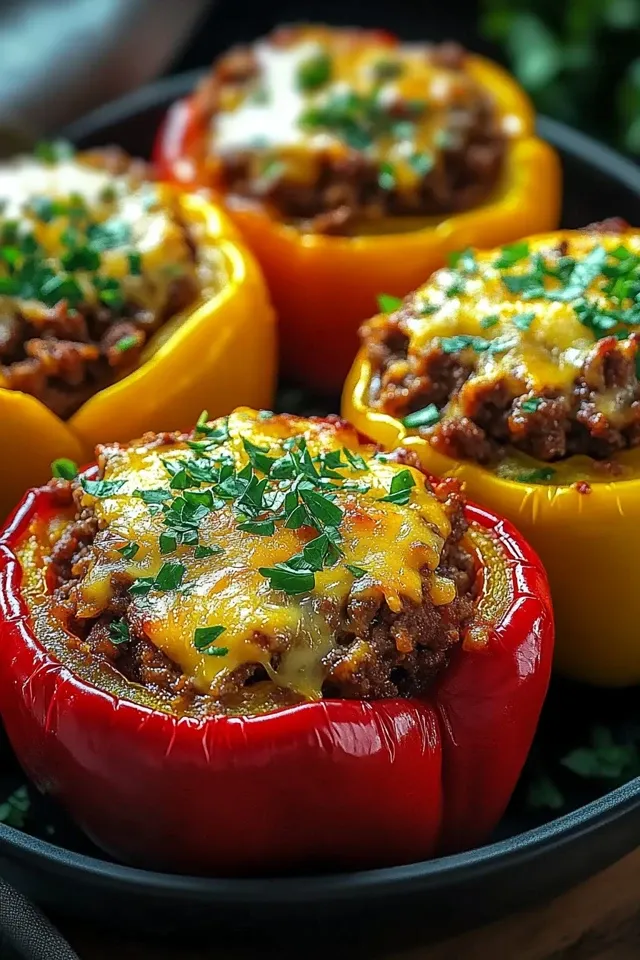 Saftige gefüllte Paprika im Airfryer