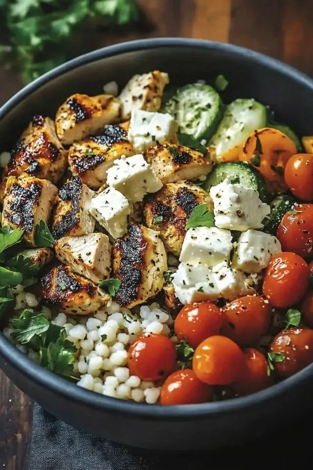 Griechische Hähnchen-Bowl mit Feta & Couscous