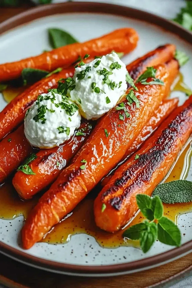Honig Harissa Möhren mit geschlagenem Feta – Einfach und lecker