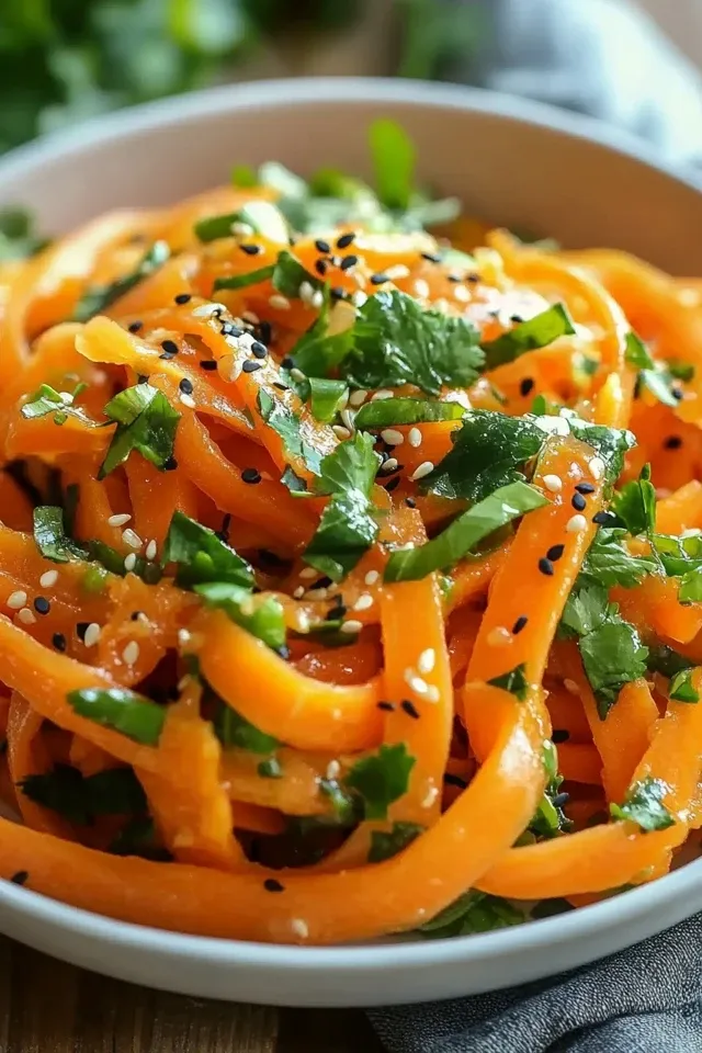 Knackiger Karottensalat mit Ingwer-Sesam-Dressing