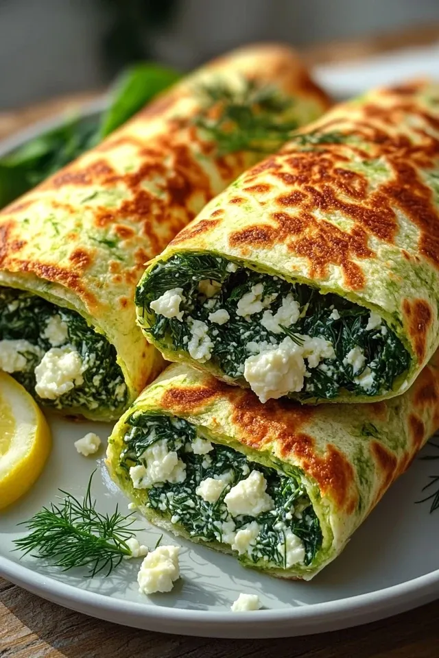 Keto Pfannkuchen Wraps mit Spinat und Feta – Ein Genuss!
