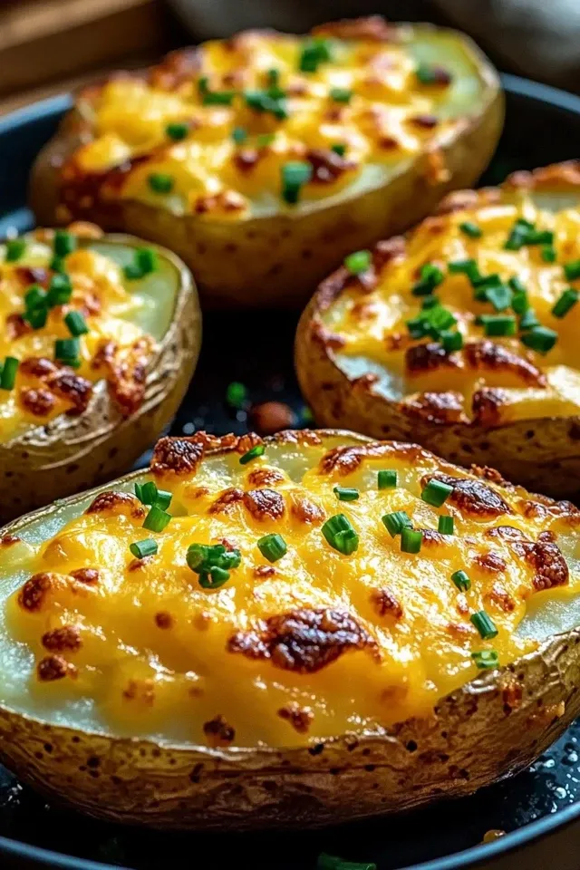 Knusprige gebackene Kartoffeln aus der Heißluftfritteuse