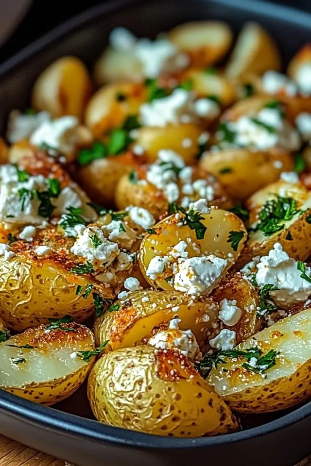 Knusprige Feta-Kartoffeln mit griechischem Flair
