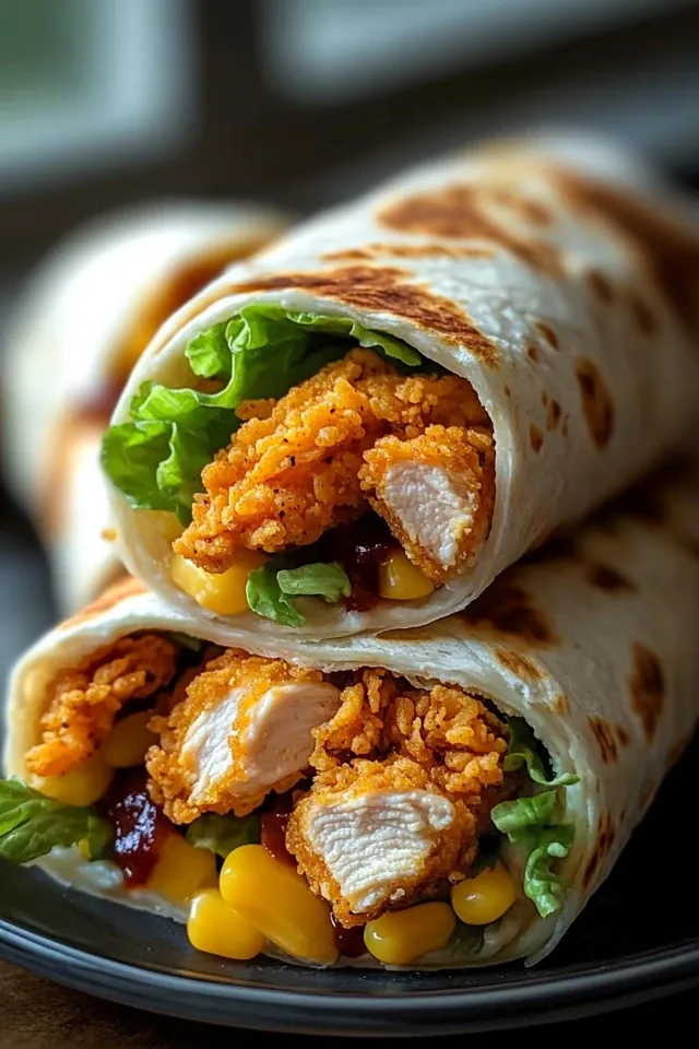 Knuspriger Chicken Ranch Wrap – Einfaches Abendessen
