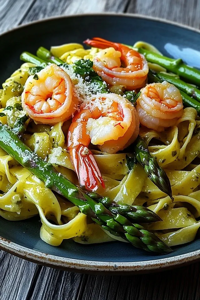 Köstliche Tagliatelle mit Spargel und Garnelen: Ein Genuss
