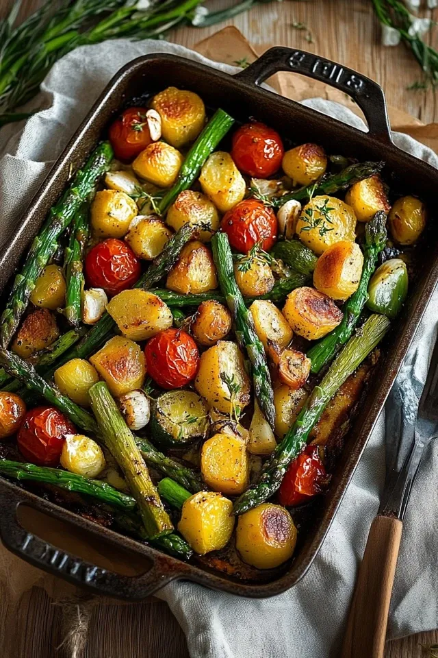 Ofengemüse mit grünem Spargel: Frühlingshaftes Rezept