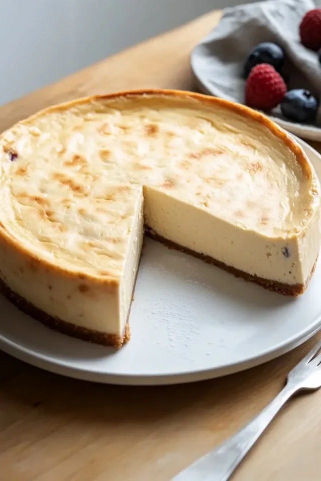 Protein-Käsekuchen ohne Boden – Low Carb & Fluffig