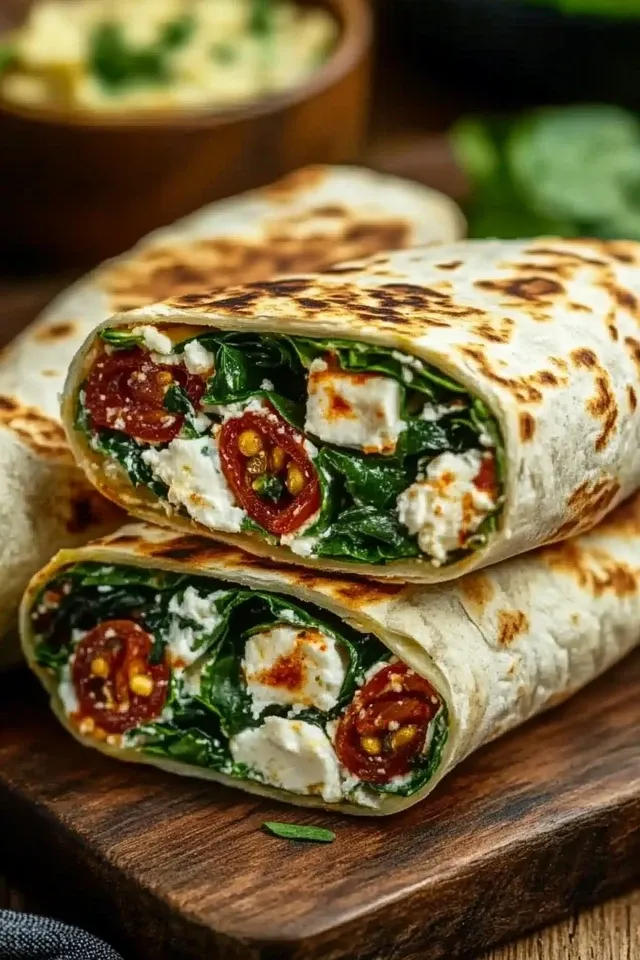 Proteinreiche Spinat-Feta-Wraps: Schnelles Rezept