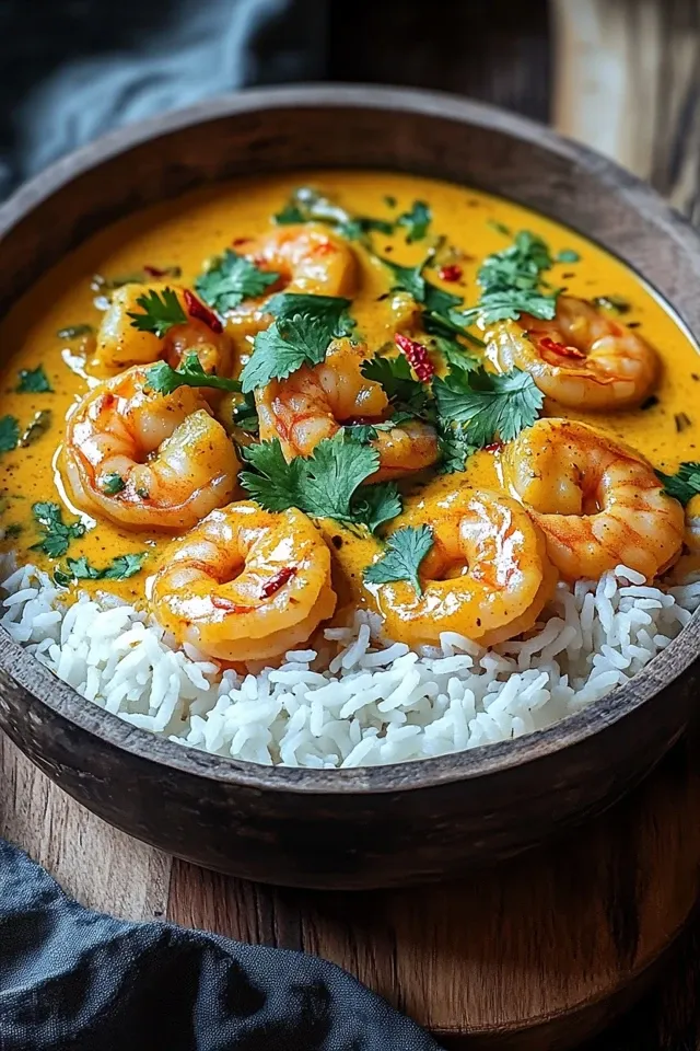 Aromatisches Garnelen Curry mit Kokosmilch