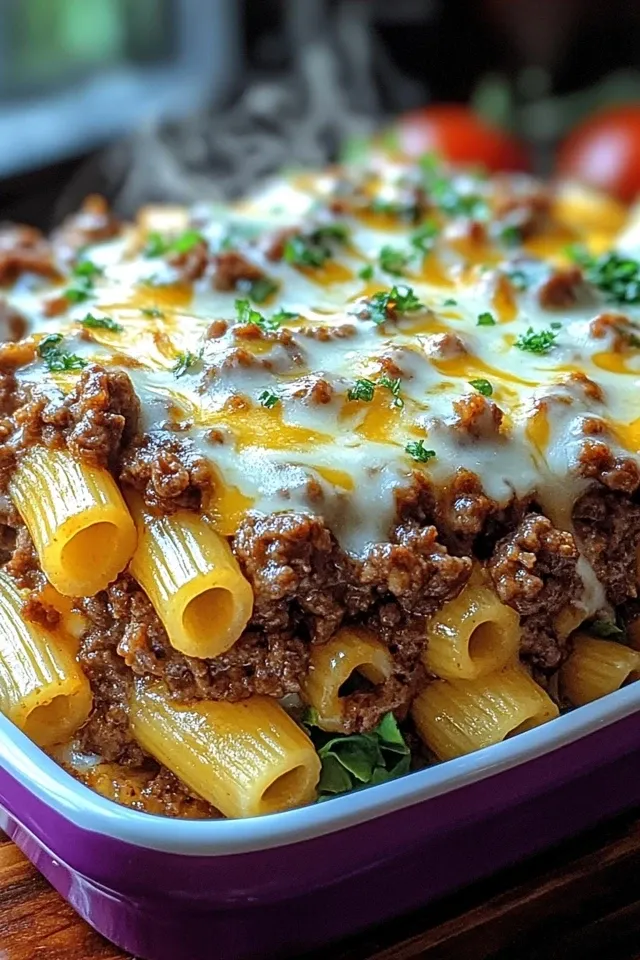 Beef Mac Nudelauflauf mit Kult-Dressing