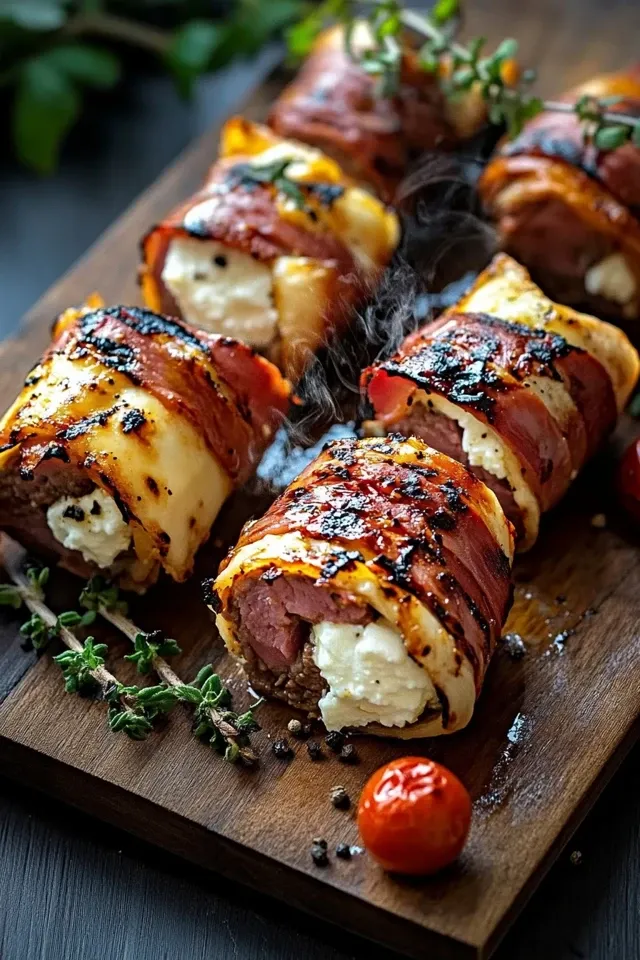 Gegrillte Feta-Beef-Röllchen – Ein Fest für den Gaumen
