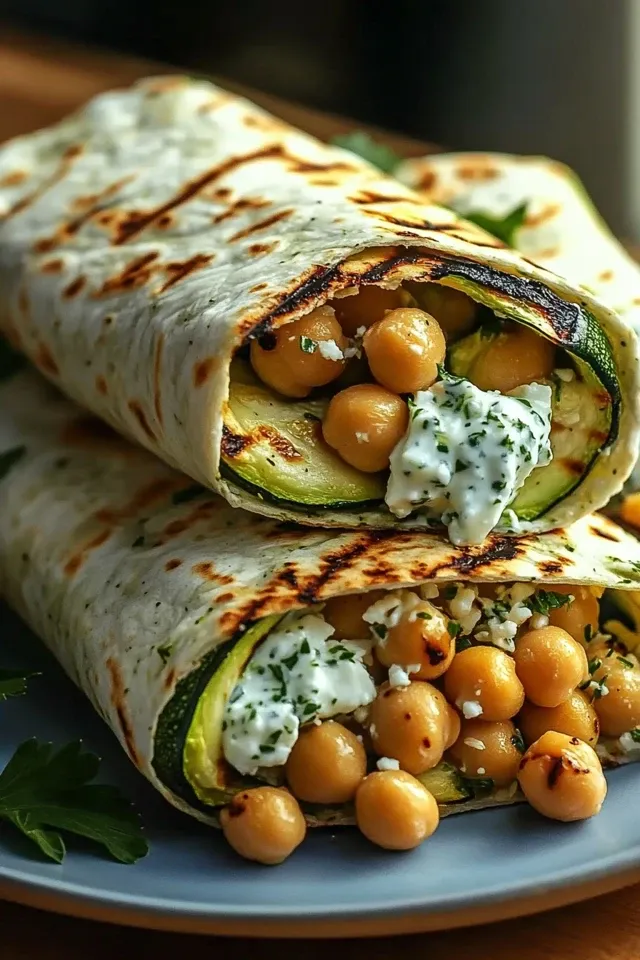 Lust auf Zucchini-Feta-Kichererbsen-Wraps?