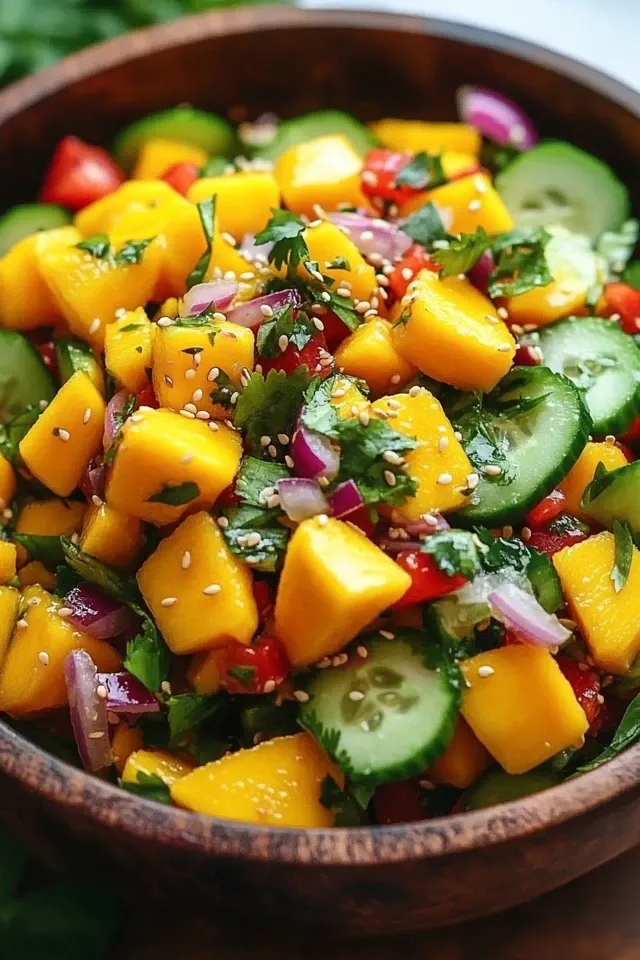 Frischer Mango-Salat mit Avocado und Limette
