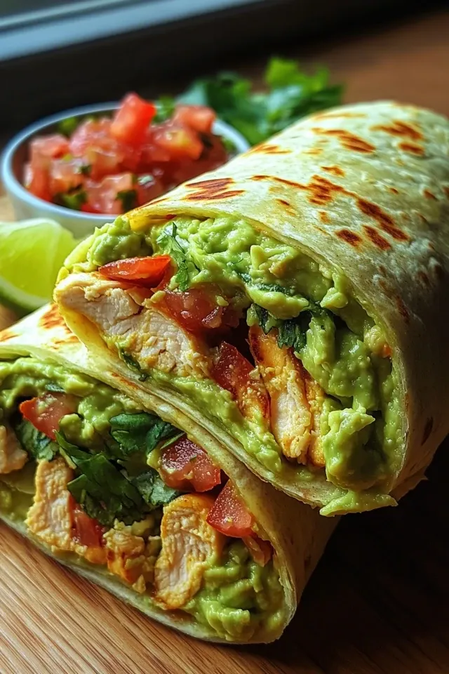 Köstliche Guacamole Hähnchen Wraps für jeden Anlass