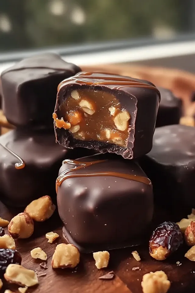 Gesunde vegane Dattel Snickers Bites für jede Gelegenheit