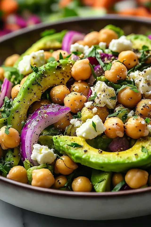 Kichererbsen-Feta-Avocado-Salat: Frisch & leicht genießen