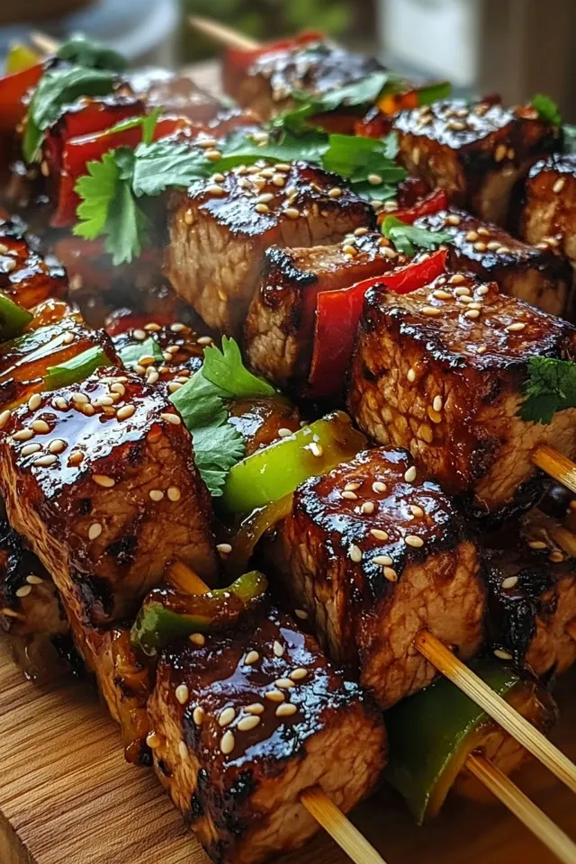 Knoblauch-Soja-Glasierte Tofu-Spieße für jeden Anlass