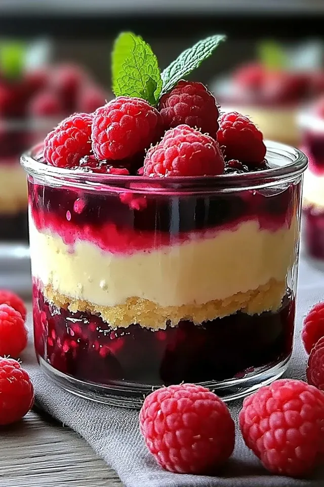 Käsekuchen im Glas mit Himbeeren – Einfaches Rezept
