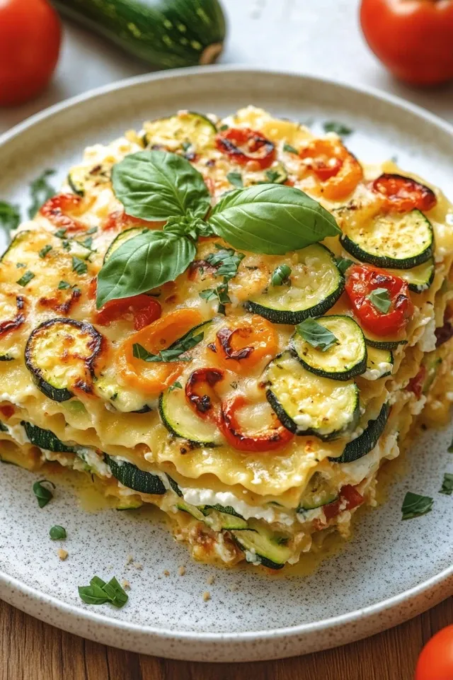 Leichte Sommerlasagne mit Zucchini und Ricotta