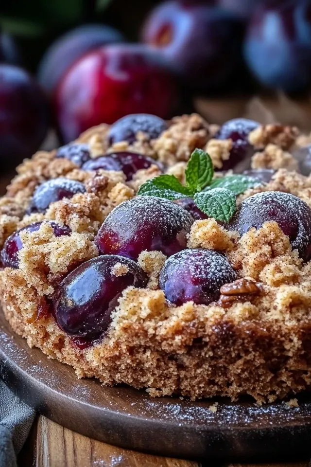 Walnuss-Zwetschgenkuchen mit Zimt-Streuseln Rezept