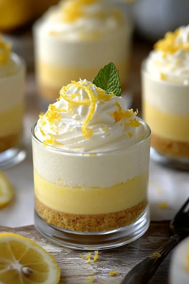 Zitronen-Mousse-Cheesecake Cups: Sommerliche Frische im Glas