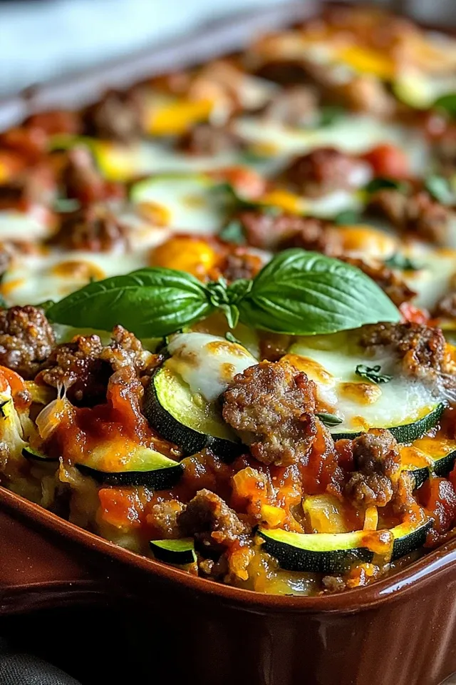 Köstlicher Zucchini-Pizza-Auflauf für Low-Carb Genießer